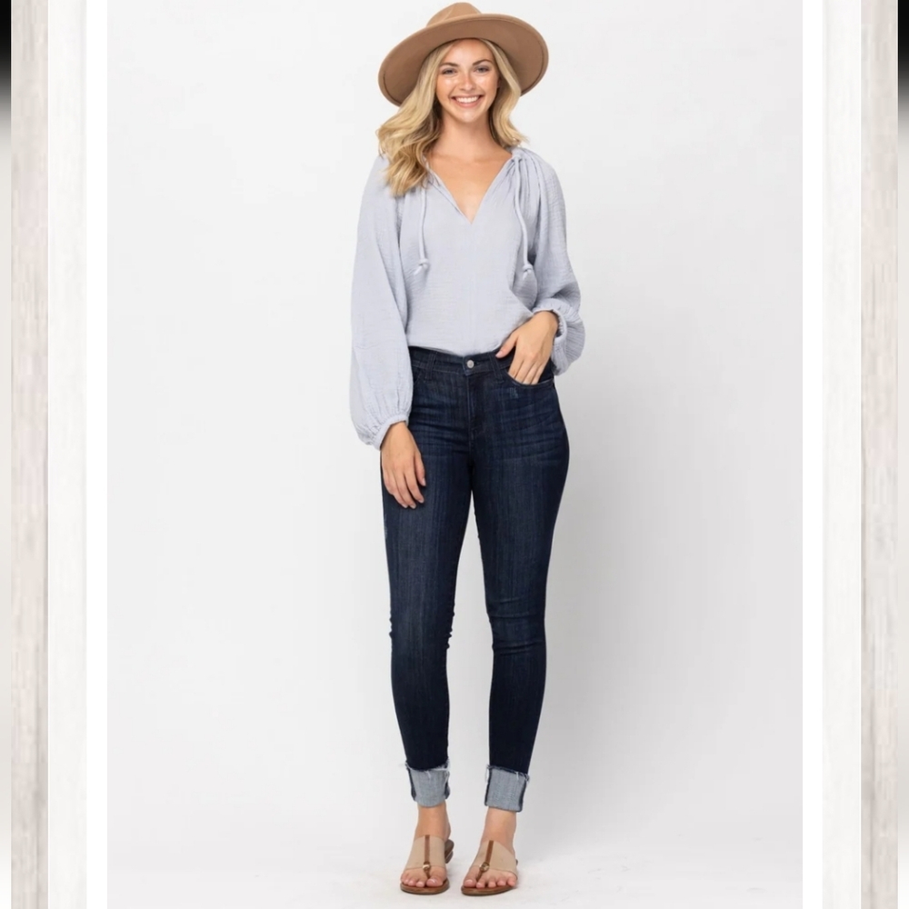 Judy Blue Mid Rise Dark Wash Skinny Fit Jeans Sz 7 28